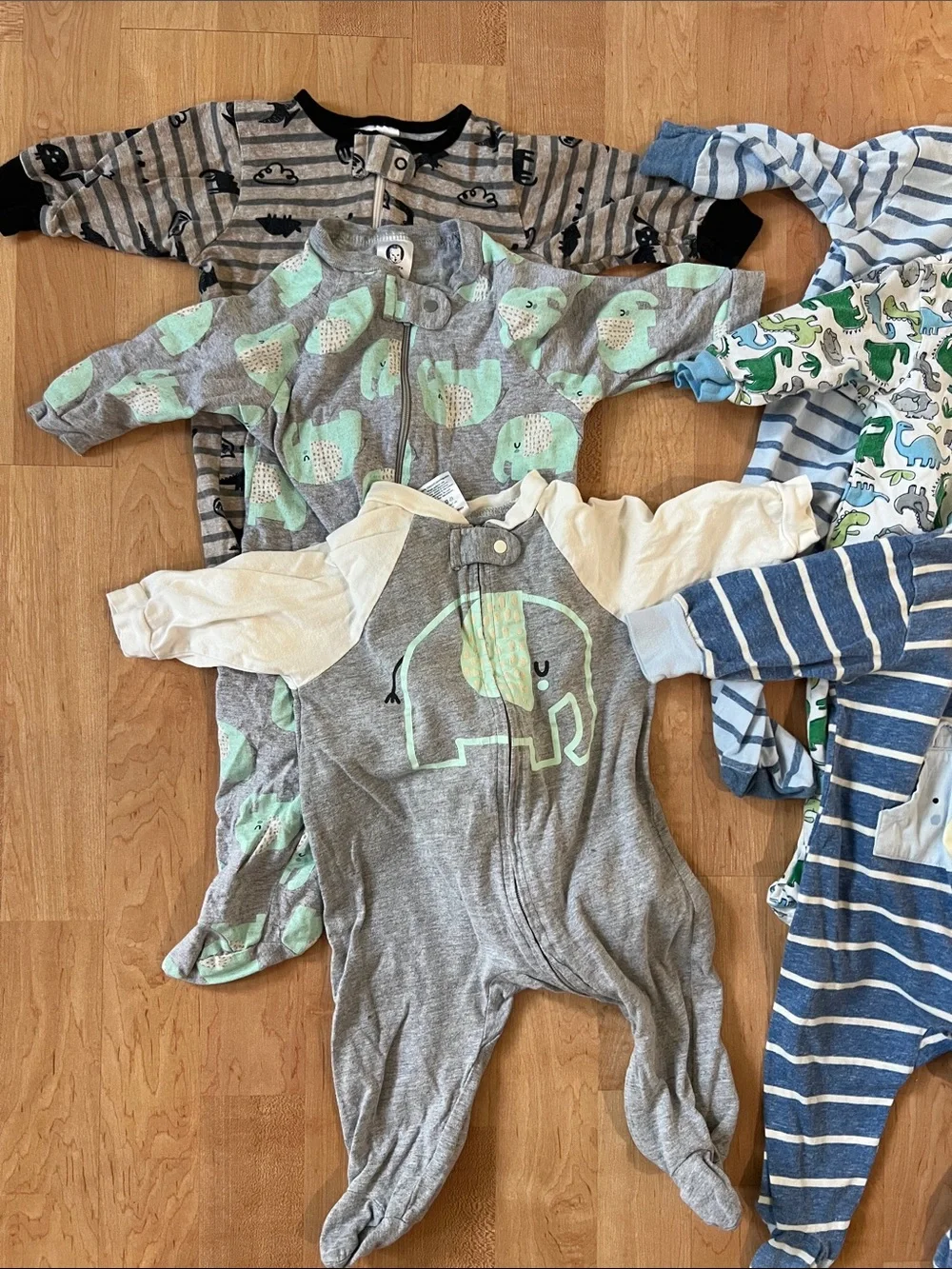 Lot of 9 Gerber Baby Footies Sleep n Play Zipper Pajama 3-6M 6M